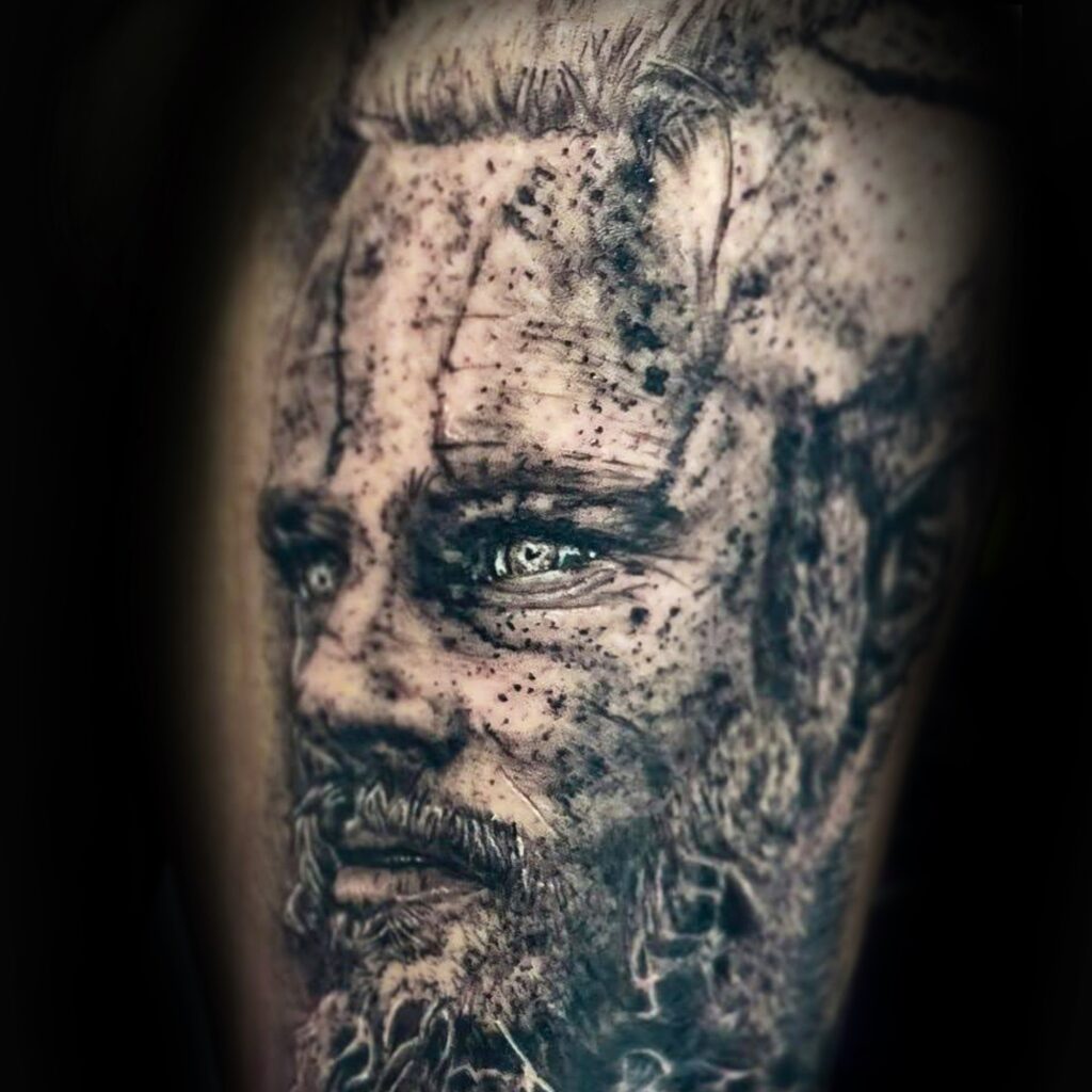 Black and grey realism portrait tattoo by Uppercuts Tattoo Shop, Maple Ridge BC